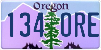 OR license plate 134ORE