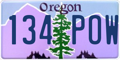 OR license plate 134POW