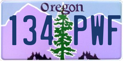 OR license plate 134PWF