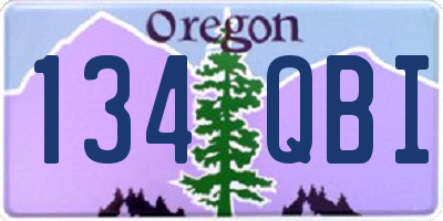 OR license plate 134QBI