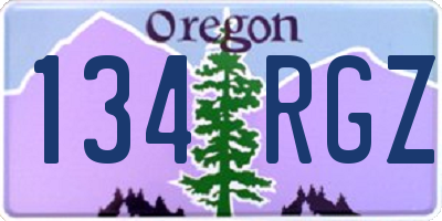 OR license plate 134RGZ