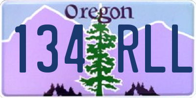 OR license plate 134RLL