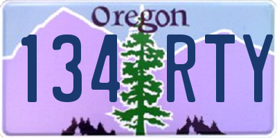 OR license plate 134RTY
