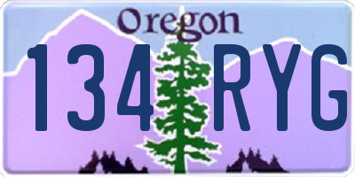 OR license plate 134RYG