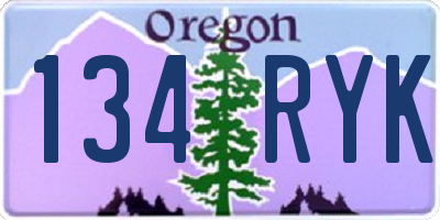 OR license plate 134RYK