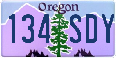 OR license plate 134SDY