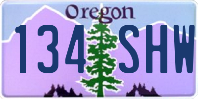 OR license plate 134SHW
