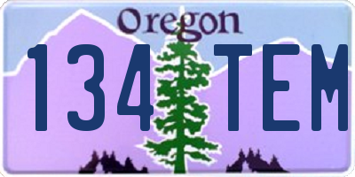 OR license plate 134TEM