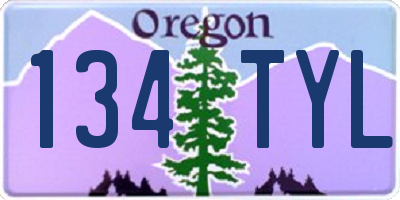 OR license plate 134TYL