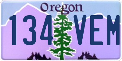 OR license plate 134VEM