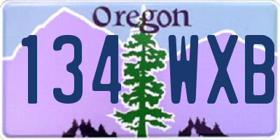 OR license plate 134WXB
