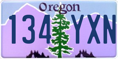 OR license plate 134YXN
