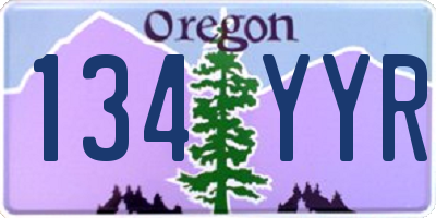 OR license plate 134YYR