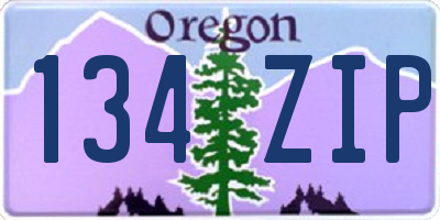 OR license plate 134ZIP