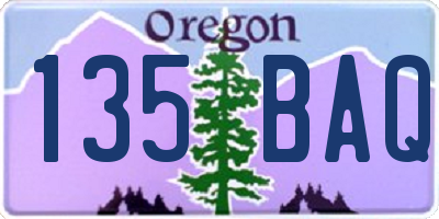 OR license plate 135BAQ