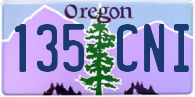 OR license plate 135CNI
