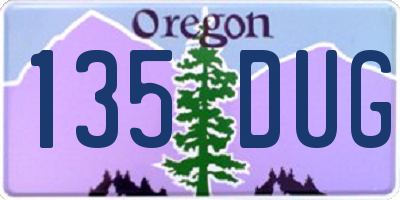 OR license plate 135DUG