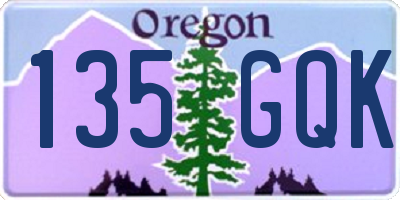 OR license plate 135GQK