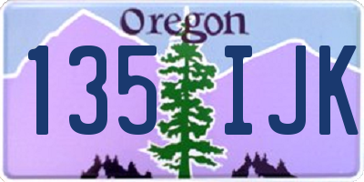 OR license plate 135IJK