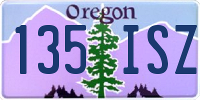 OR license plate 135ISZ