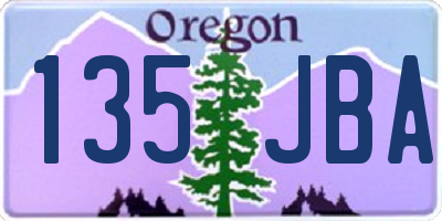 OR license plate 135JBA
