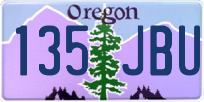 OR license plate 135JBU