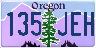 OR license plate 135JEH