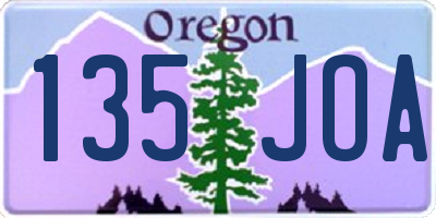 OR license plate 135JOA