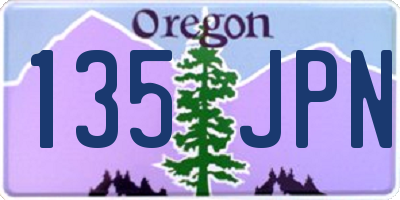 OR license plate 135JPN