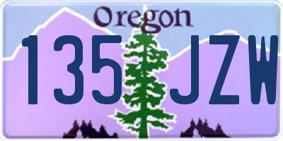 OR license plate 135JZW