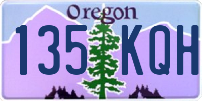 OR license plate 135KQH