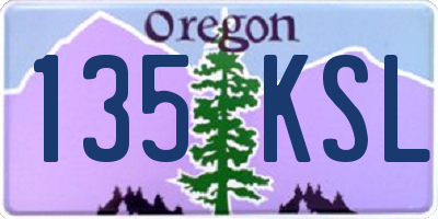 OR license plate 135KSL