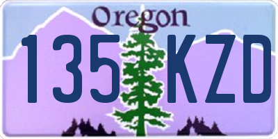 OR license plate 135KZD