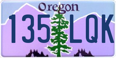 OR license plate 135LQK