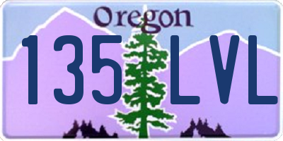 OR license plate 135LVL