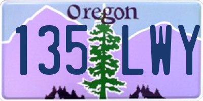OR license plate 135LWY