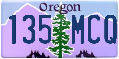 OR license plate 135MCQ