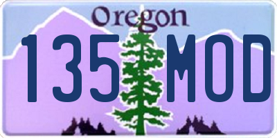 OR license plate 135MOD