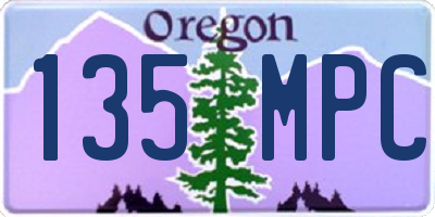 OR license plate 135MPC