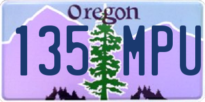OR license plate 135MPU