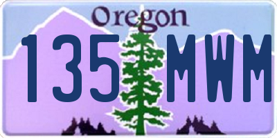 OR license plate 135MWM