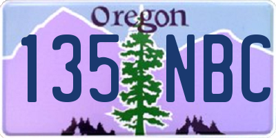 OR license plate 135NBC