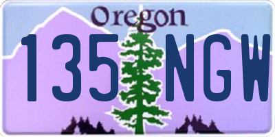 OR license plate 135NGW