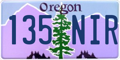 OR license plate 135NIR