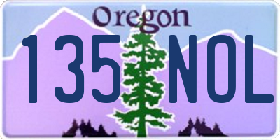 OR license plate 135NOL
