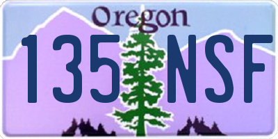 OR license plate 135NSF