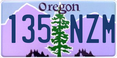 OR license plate 135NZM