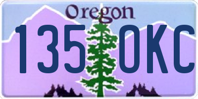OR license plate 135OKC