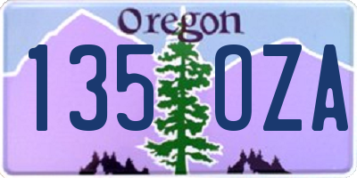 OR license plate 135OZA