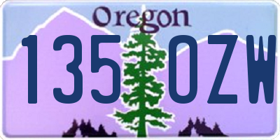 OR license plate 135OZW